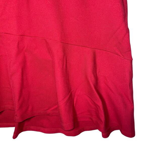 J Jill Dress Petite Red Ponte Flounce Hem - Picture 5 of 11